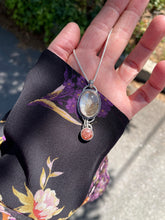 Load image into Gallery viewer, Rutile Quartz + Peach Moonstone Pendant