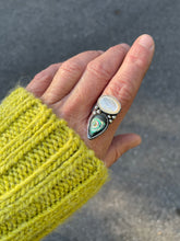 Load image into Gallery viewer, Abalone Shell + Mother of Pearl (Finished as Ring or Pendant)
