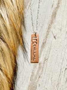 Copper BLM “Brand” Necklace (North-South)