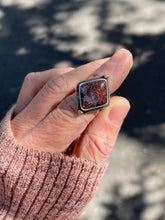 Load image into Gallery viewer, Red Confetti Chrysocolla + Copper Ring (Size 7)
