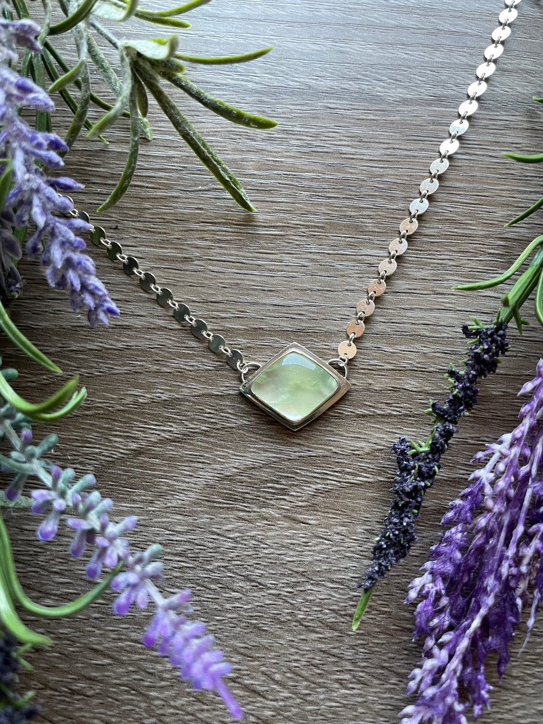 Prehnite Cosmos Pendant