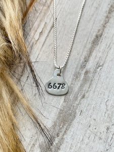 Sterling Silver 4-digit “Wild Necktag”
