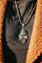 Load image into Gallery viewer, Royston Turquoise Leaves + Plumes Pendant
