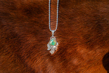 Load image into Gallery viewer, Royston Turquoise Leaves + Plumes Pendant
