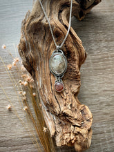 Load image into Gallery viewer, Rutile Quartz + Peach Moonstone Pendant
